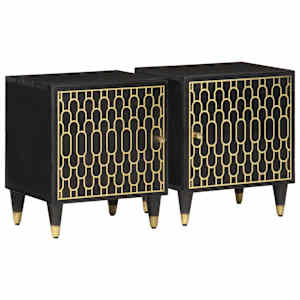 Nočna omarica 2 kosa 40x33x46 cm trdna borovina