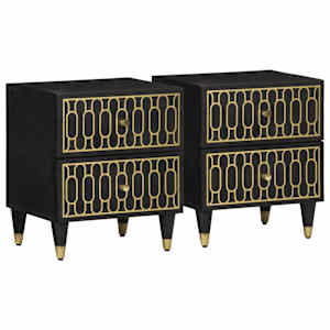 Nočna omarica 2 kosa 40x33x46 cm trdna borovina