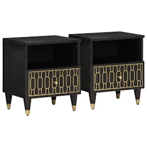 Nočna omarica 2 kosa 40x33x46 cm trdna borovina