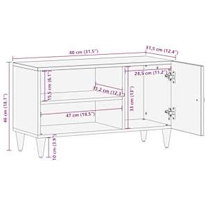 TV skříňka 80 x 31,5 x 46 cm masivní mangovníkové dřevo - obrázek 12