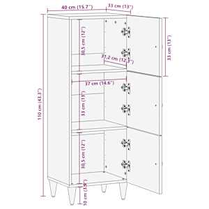 Skříň highboard 40 x 33 x 110 cm masivní mangovníkové dřevo - obrázek 12
