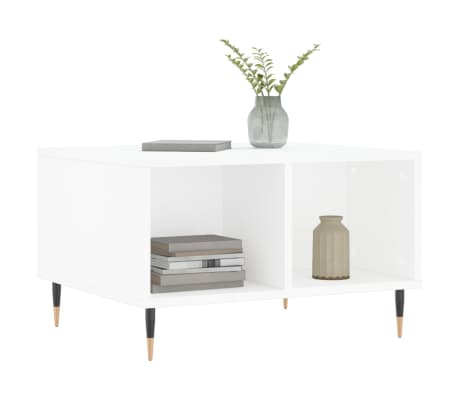 vidaXL Table basse Blanc 60x50x36,5 cm Bois d'ing&eacute;nierie