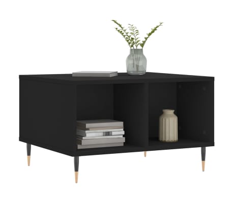 vidaXL Table basse Noir 60x50x36,5 cm Bois d'ing&eacute;nierie