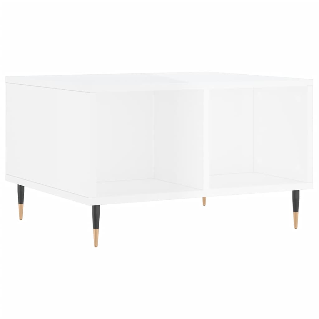 vidaXL Konferenční stolek bílý s leskem 60x50x36,5 cm kompozitní dřevo