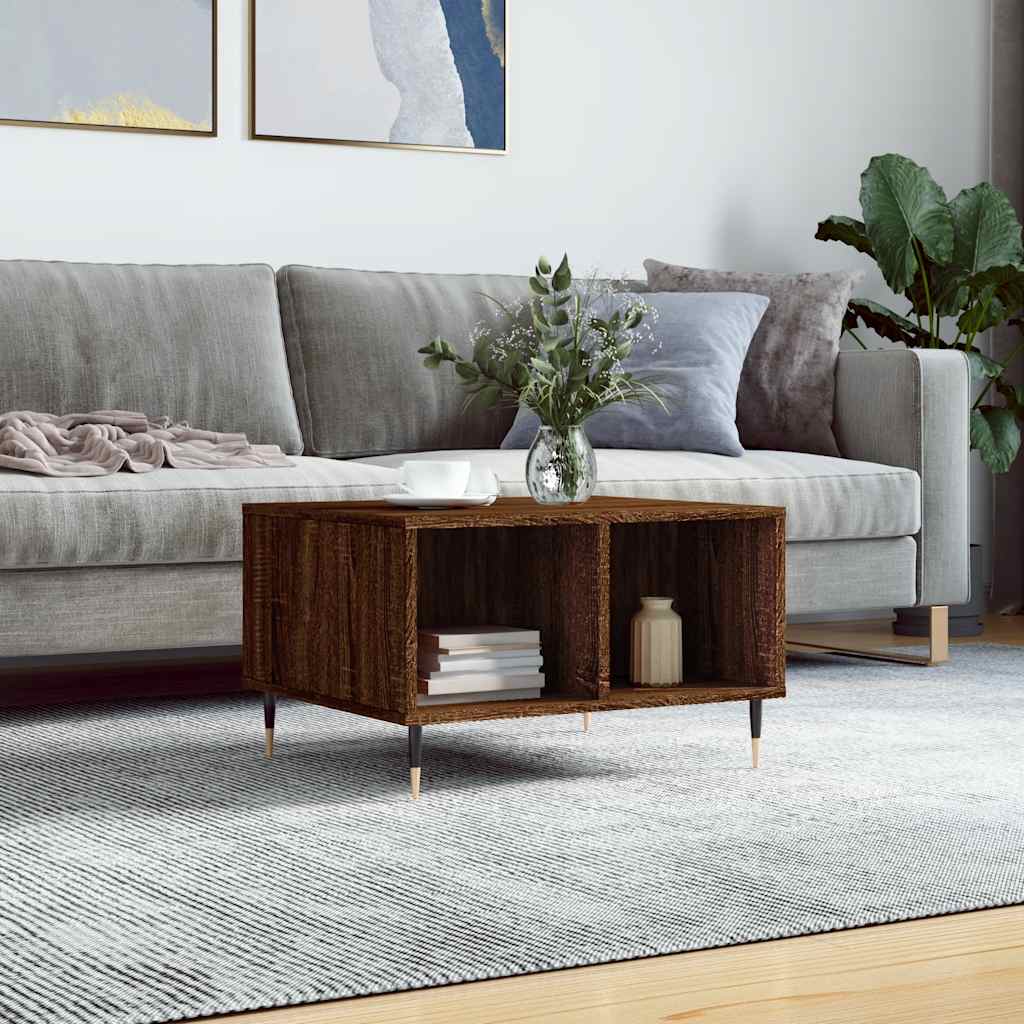 vidaXL Sohvapöytä ruskea tammi 60x50x36,5 cm tekninen puu
