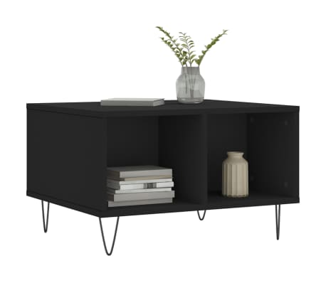 vidaXL Table basse Noir 60x50x36,5 cm Bois d'ing&eacute;nierie