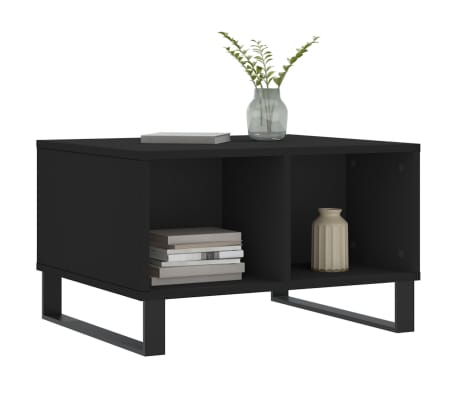 vidaXL Table basse Noir 60x50x36,5 cm Bois d'ing&eacute;nierie