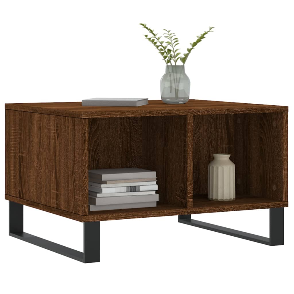 vidaXL Salontafel 60x50x36,5 cm bewerkt hout bruin eikenkleur afbeelding