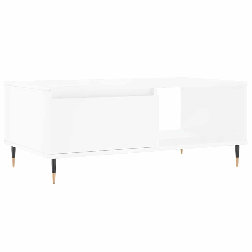 vidaXL Măsuță de cafea, alb, 90x50x36,5 cm, lemn prelucrat