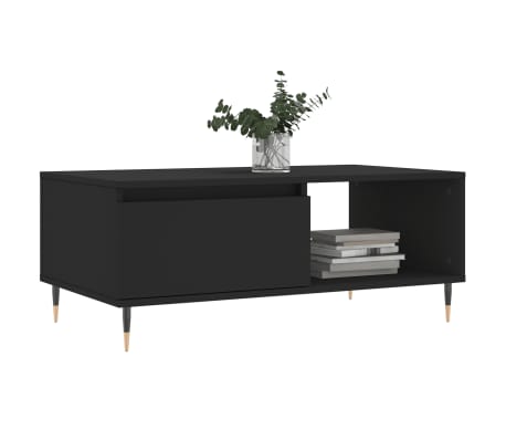 vidaXL Măsuță de cafea, negru, 90x50x36,5 cm, lemn compozit