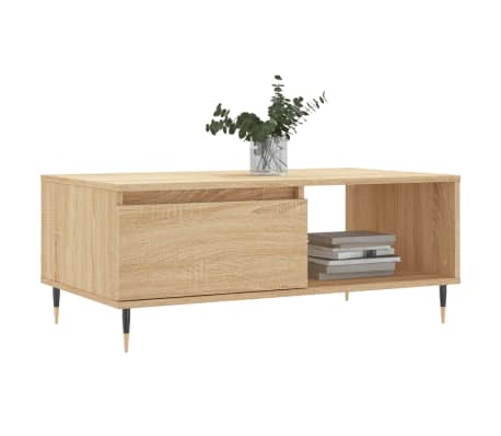 vidaXL Coffee Table Sonoma Oak 90x50x36.5 cm Engineered Wood