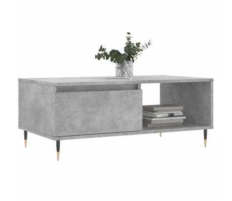 vidaXL Coffee Table Concrete Grey Engineered Wood, Metal Medium