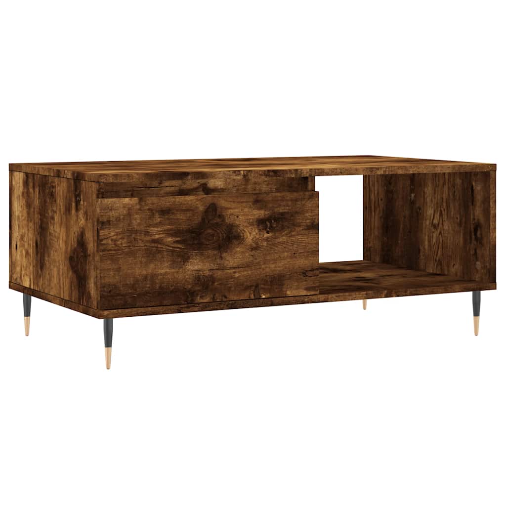 Klubska mizica dimljeni hrast 90x50x36,5 cm inženirski les