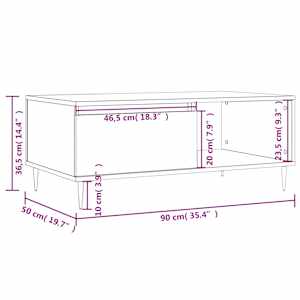 Konferenční stolek kouřový dub 90x50x36,5 cm kompozitní dřevo - obrázek 12