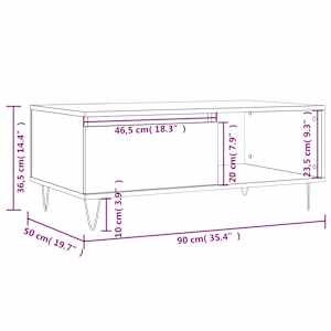 Konferenční stolek kouřový dub 90x50x36,5 cm kompozitní dřevo - obrázek 12