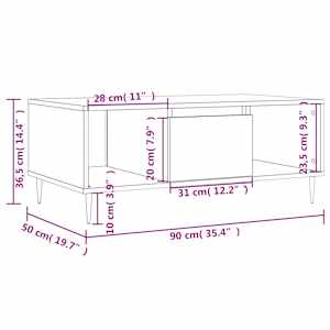 Konferenční stolek dub sonoma 90x50x36,5 cm kompozitní dřevo - obrázek 11