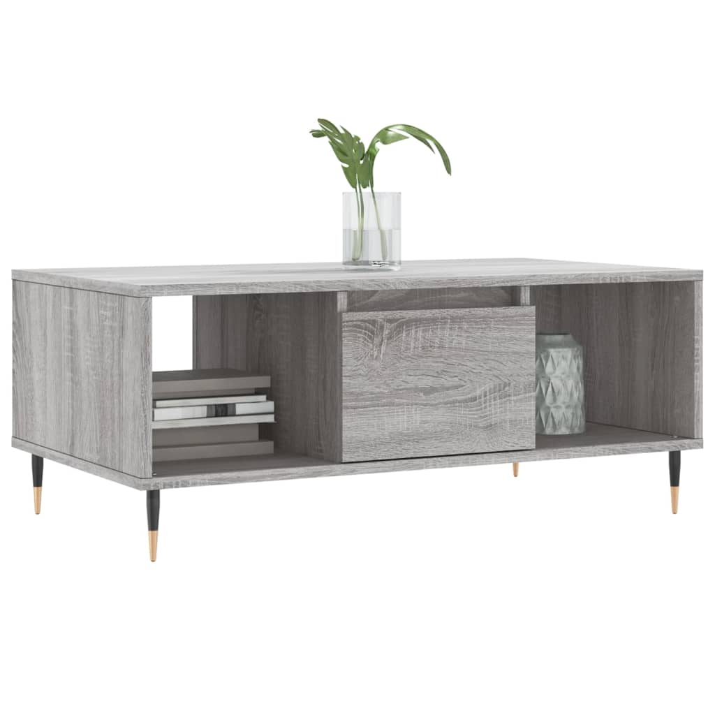 vidaXL Salontafel 90x50x36,5 cm bewerkt hout grijs sonoma afbeelding