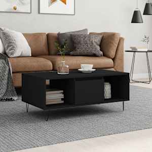 Klubska mizica črna 90x50x36,5 cm inženirski les