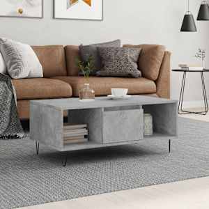 Klubska mizica betonsko siva 90x50x36,5 cm inženirski les