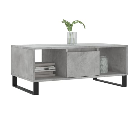 vidaXL Salontafel 90x50x36,5 cm bewerkt hout betongrijs