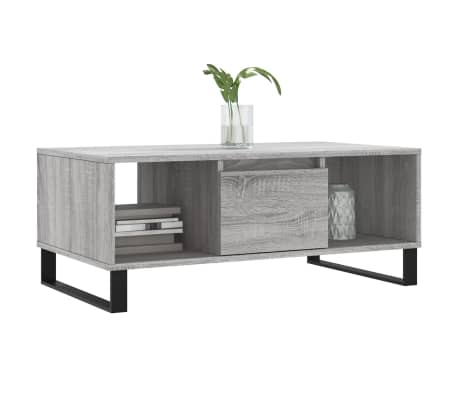 vidaXL Salontafel 90x50x36,5 cm bewerkt hout grijs sonoma
