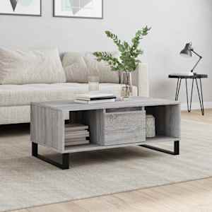 Klubska mizica siva sonoma 90x50x36,5 cm inženirski les