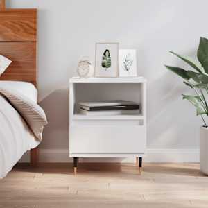 Nočna omarica bela 40x35x50 cm inženirski les