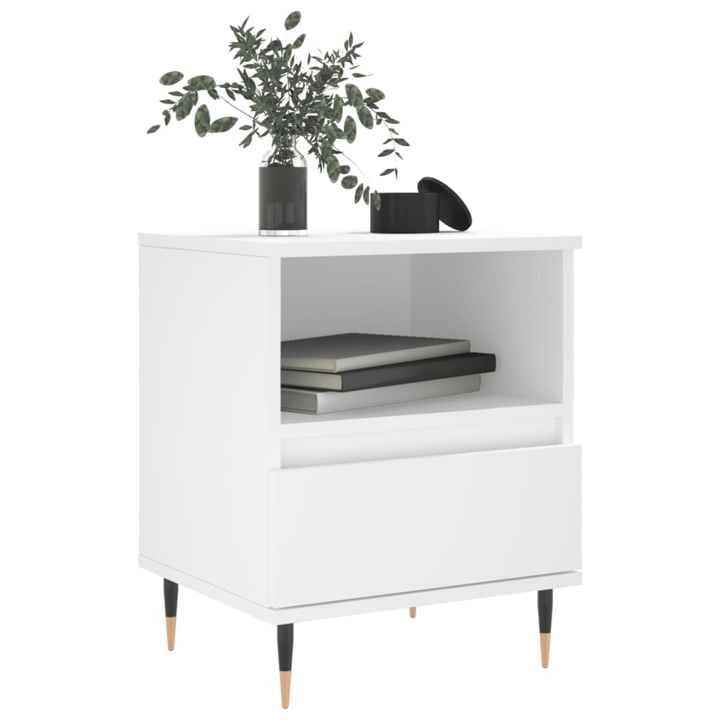 vidaXL Nachtkastjes 2 st 40x35x50 cm bewerkt hout wit afbeelding