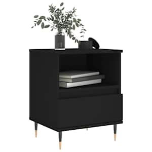 vidaXL Κομοδίνα 2 τεμ. Μαύρα 40 x 35 x 50 εκ. από Επεξεργασμένο Ξύλο