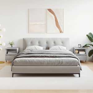 Nočna omarica 2 kosa betonsko siva 40x35x50 cm inženirski les