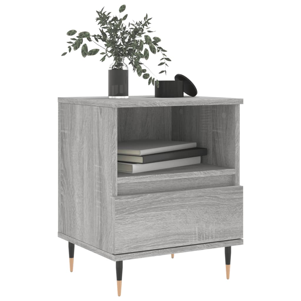 vidaXL Nachtkastjes 2 st 40x35x50 cm bewerkt hout grijs sonoma eiken afbeelding