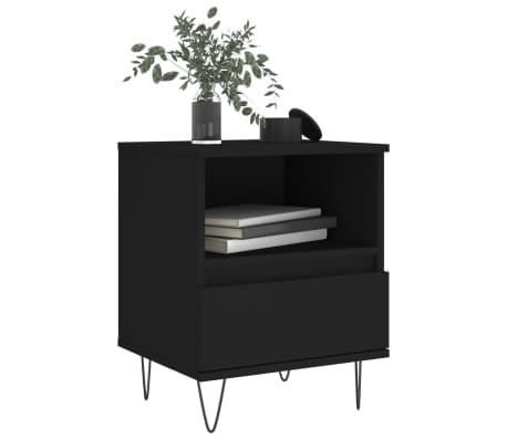 vidaXL Y&ouml;p&ouml;yt&auml; musta 40x35x50 cm tekninen puu