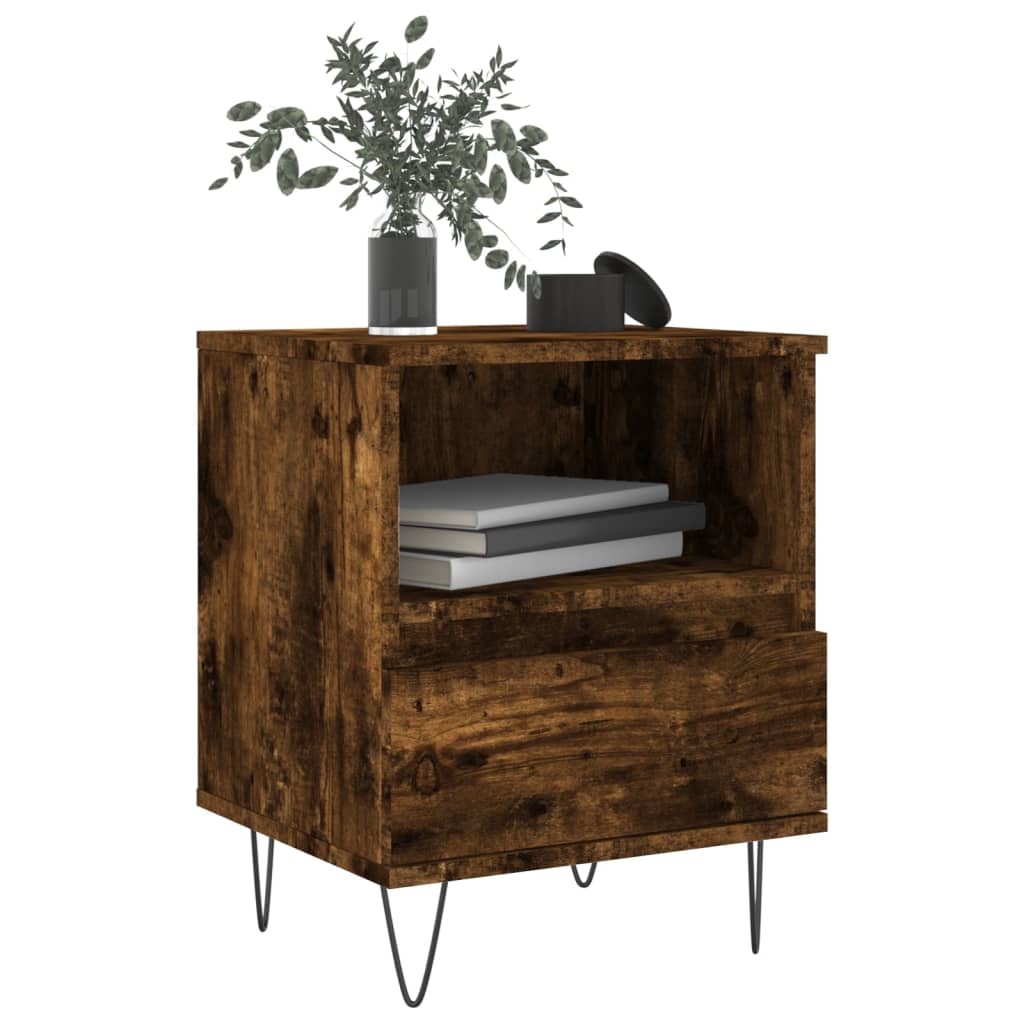 vidaXL Nachtkastjes 2 st 40x35x50 cm bewerkt hout gerookt eikenkleurig afbeelding