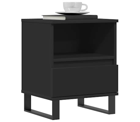 vidaXL Noptieră, negru, 40x35x50 cm, lemn prelucrat