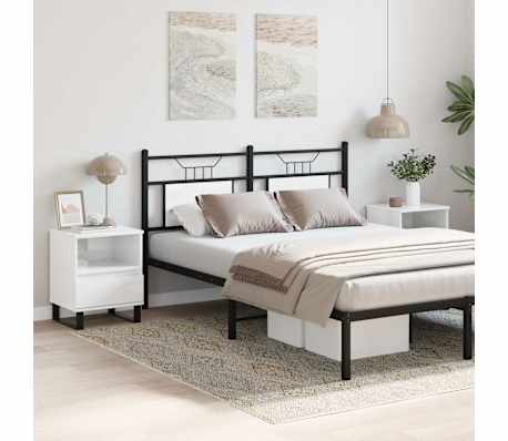 vidaXL Bedside Cabinets 2 pcs High Gloss White 40x35x50 cm Engineered Wood