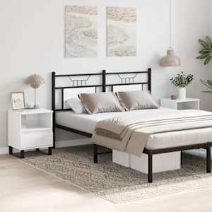 vidaXL Bedside Cabinets 2 pcs High Gloss White 40x35x50 cm Engineered Wood