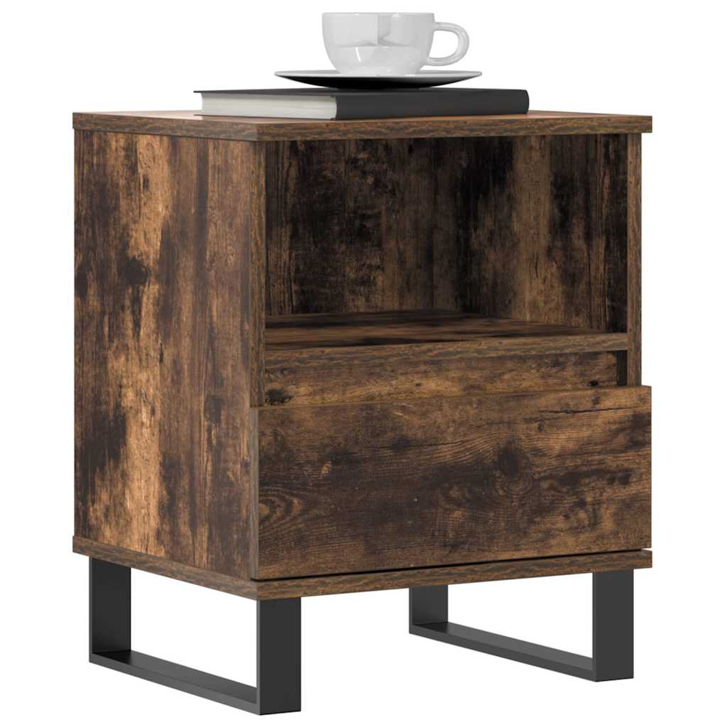 vidaXL Nachtkastje 40x35x50 cm bewerkt hout gerookt eikenkleurig afbeelding