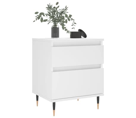 vidaXL Noptiere, 2 buc., alb, 40x35x50 cm, lemn compozit