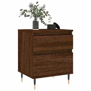 vidaXL Bedside Cabinet Set of 2 Brown oak Engineered wood
