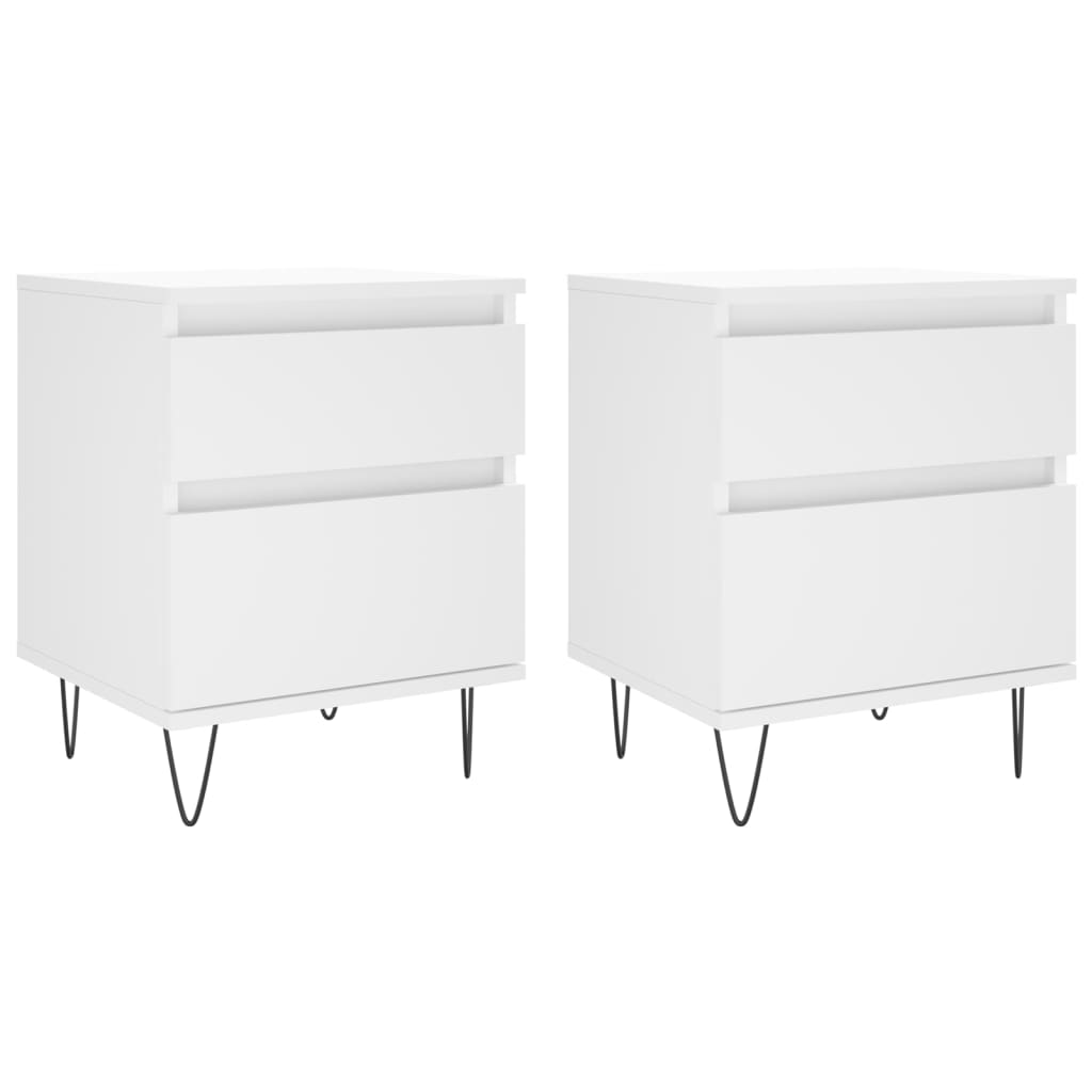 vidaXL Noptiere, 2 buc., alb, 40x35x50 cm, lemn compozit