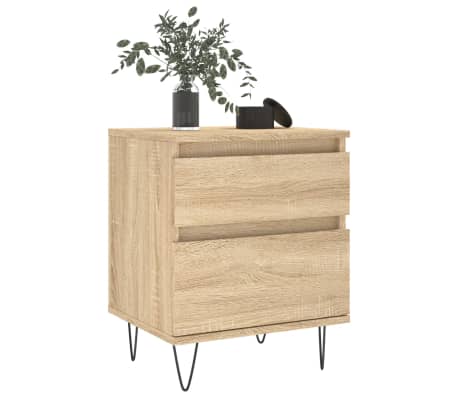 vidaXL Κομοδίνα 2 τεμ. Sonoma Δρυς 40 x 35 x 50 εκ. από Επεξεργ. Ξύλο