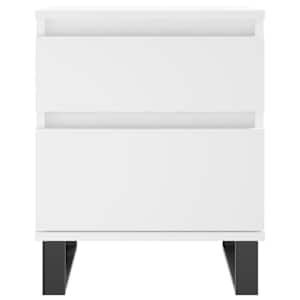 Nočna omarica bela 40x35x50 cm inženirski les - slika 5