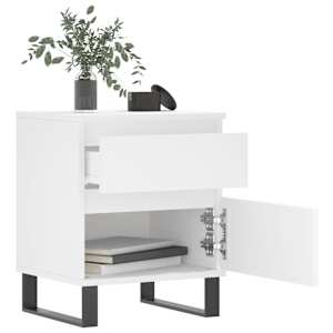 vidaXL Κομοδίνο Λευκό 40 x 35 x 50 εκ. από Επεξεργασμένο Ξύλο