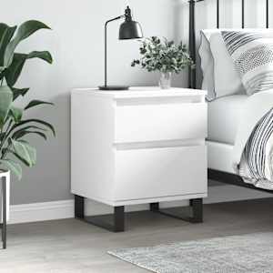 Nočna omarica bela 40x35x50 cm inženirski les