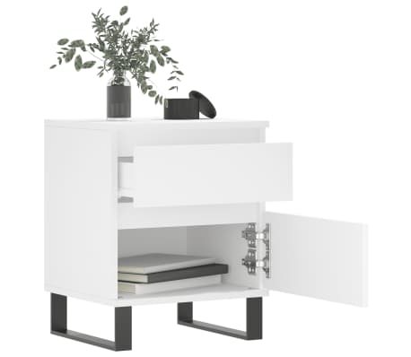 vidaXL Noptiere, 2 buc., alb, 40x35x50 cm, lemn compozit