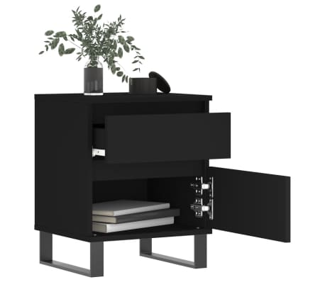 vidaXL Noptiere, 2 buc., negru, 40x35x50 cm, lemn compozit