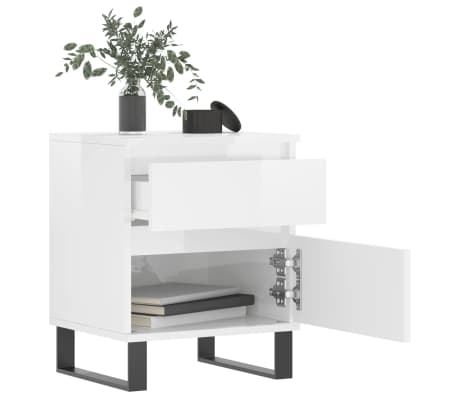 vidaXL Naktinės spintelės, 2vnt., baltos, 40x35x50cm, apdirbta mediena