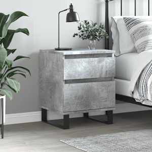 Nočna omarica betonsko siva 40x35x50 cm inženirski les