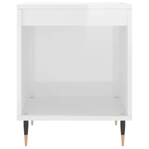 Noční stolek bílý s vysokým leskem 40x35x50 cm kompozitní dřevo - obrázek 4