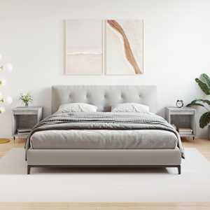 Nočna omarica 2 kosa betonsko siva 40x35x50 cm inženirski les